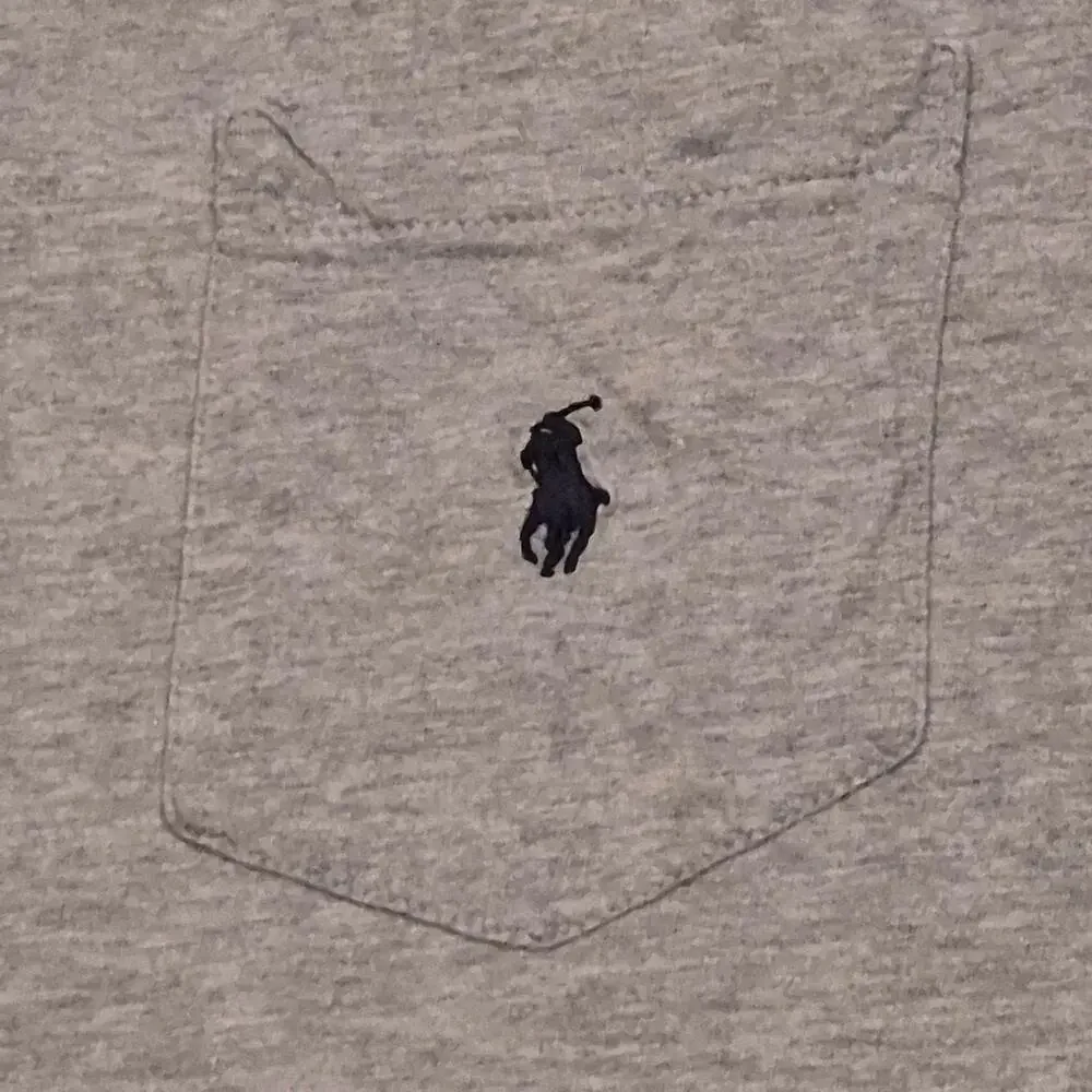 Vintage Polo Ralph Lauren Gray Pocket T-Shirt L Distressed Skater‎ Grunge